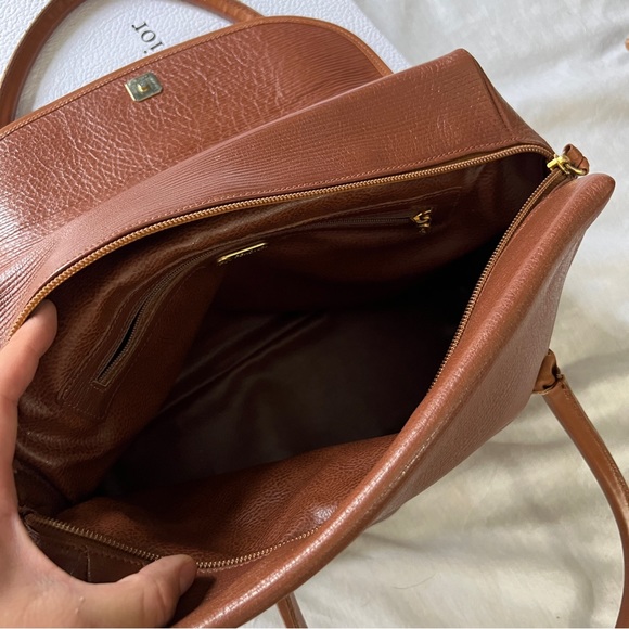 Rare Vintage Fendi Leather Janus Medallion Boston Bag - Picture 4 of 12